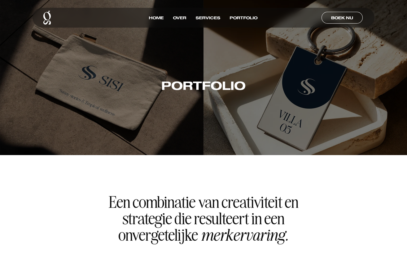 Project Graphink van Zeeuwsweb: de portfoliopagina, waar bij elk project een ander beeld verschijnt onder de muis
